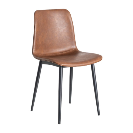 Set 2 scaune dining maro piele ecologică metal HoReCa [1]