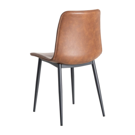 Set 2 scaune dining maro piele ecologică metal HoReCa [4]