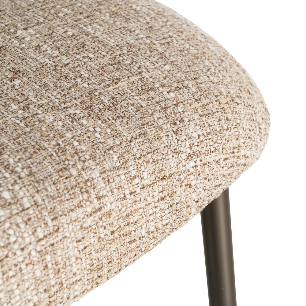 Set 2 scaune dining și Horeca tapițate stofă bej-maro și bază metalică [9]