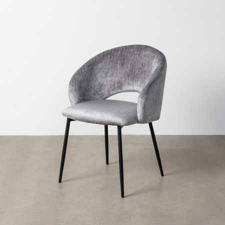 Colectia noua - Set 2 scaune dining și Horeca tapițate stofă gri catifea – fotografie produs principal