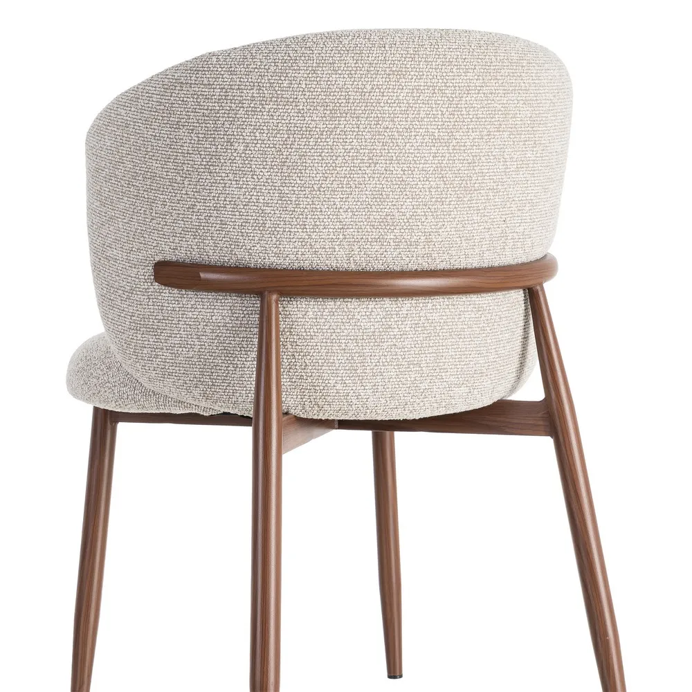 Set 2 scaune dining și Horeca tapițate stofă bej marmorat pe structură metalică [6]