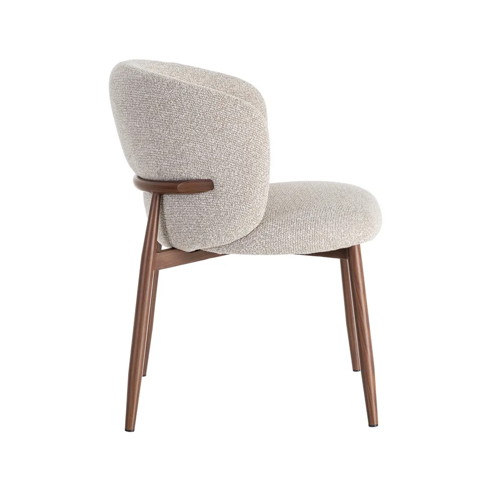 Set 2 scaune dining și Horeca tapițate stofă bej marmorat pe structură metalică [3]