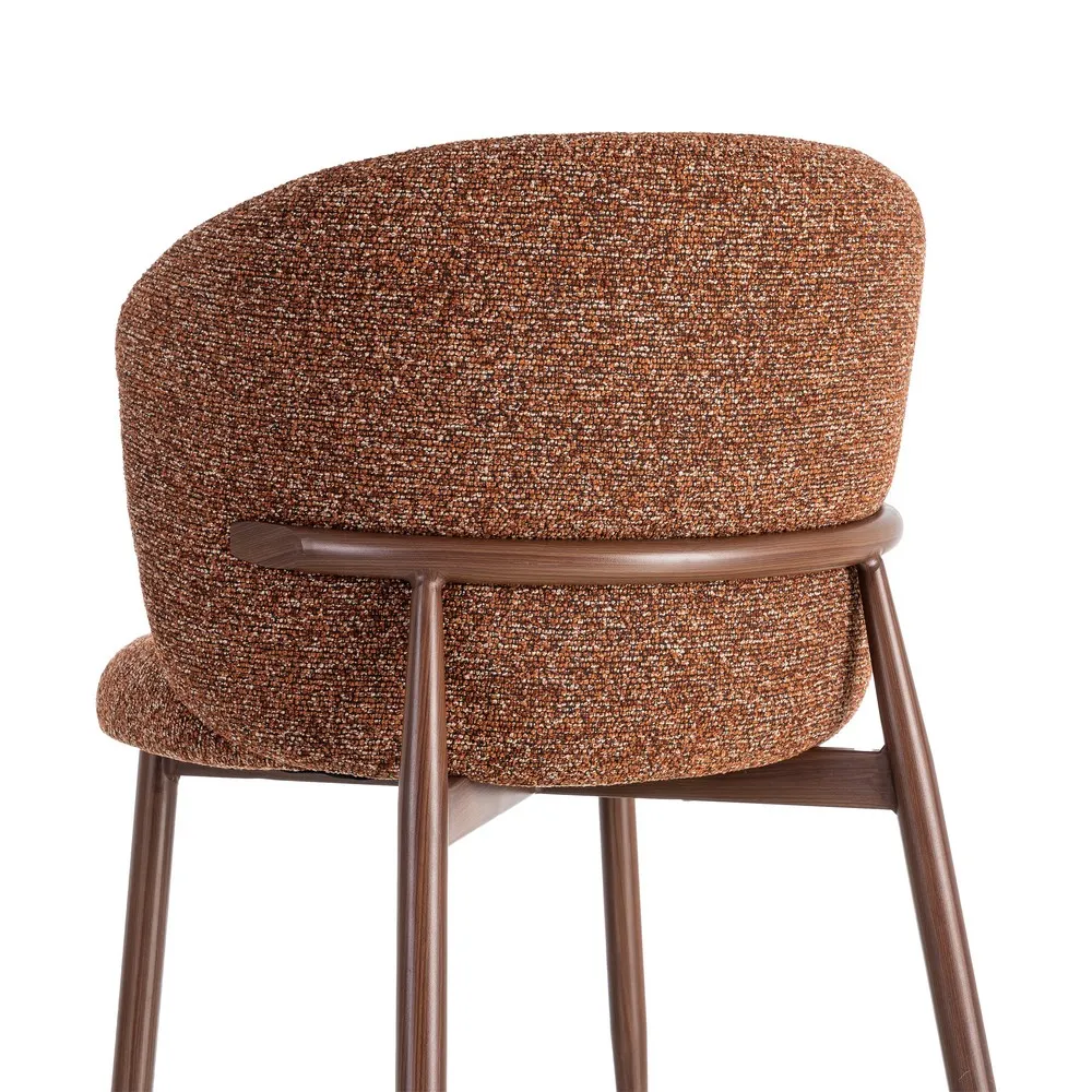 Set 2 scaune dining și Horeca tapițate stofă teracotă marmorată [5]