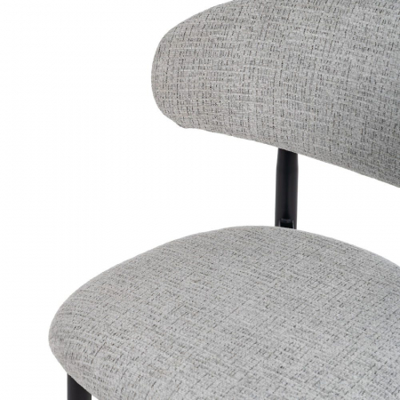 Set 2 scaune bar gri tapițate 65 cm – picioare metalice negre, design modern Ixia [5]