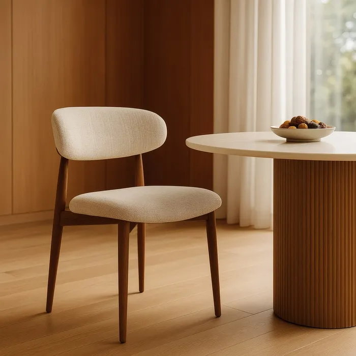 Set scaune bej moderne cu picioare metalice pentru dining sau horeca