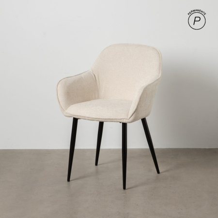 Scaune in Stil Modern - Scaune alb crem cu brațe și design curbat – set 2 bucăți, moderne