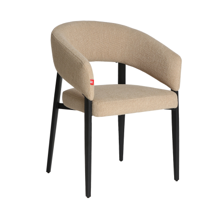 Mobilier - Set 2 scaune tapițate cu brațe din stofă bej Bruges