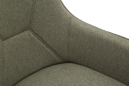 Set 2 scaune dining Vicenza stofă verde cu picioare metalice negre [5]