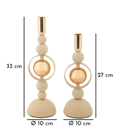 Sfeșnice metalice decorative crem Saturno [4]