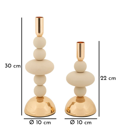 Sfeșnice metalice decorative crem Galaxy [4]