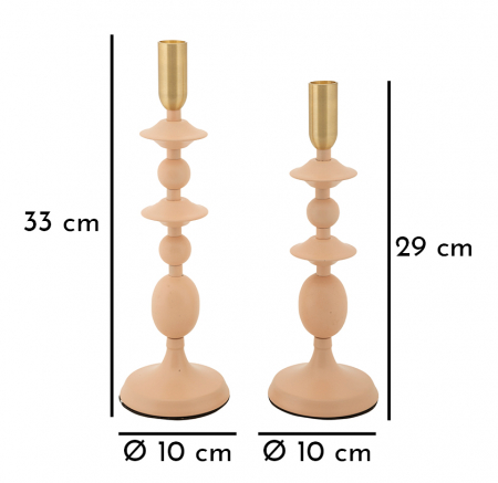 Sfeșnice metalice decorative roz pudră Gemini [4]