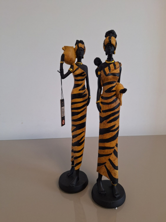 Set 2 statuete Femeie Africana, auriu negru - CreativDeco.ro [1]