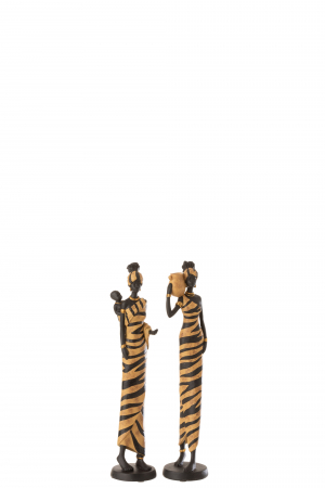 Set 2 statuete Femeie Africana, auriu negru - CreativDeco.ro [3]