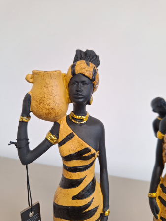 Set 2 statuete Femeie Africana, auriu negru - CreativDeco.ro [8]