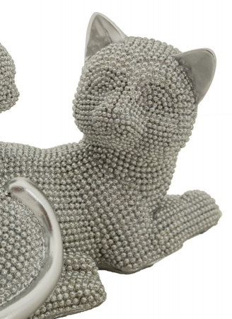 Statuete pisică argintie din rășină – imagine principală – Gatto Sparky [3]