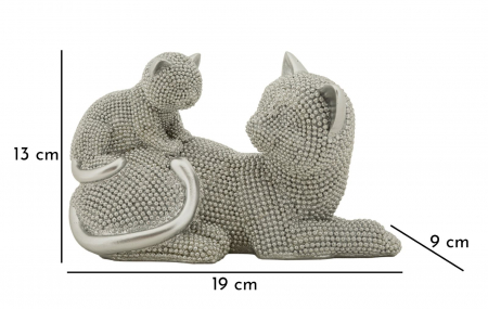 Statuete pisică argintie din rășină – imagine principală – Gatto Sparky [5]