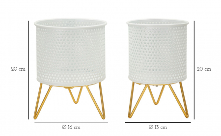 Suporturi Ghivece Alb si Auriu CreativDeco - Accente Subtile pentru Decoruri Moderne [5]