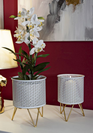 Suporturi Ghivece Alb si Auriu CreativDeco - Accente Subtile pentru Decoruri Moderne [4]