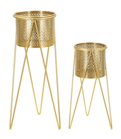 Obiecte decorative - Suporturi Ghivece Aurii CreativDeco - Design Sofisticat pentru Interior