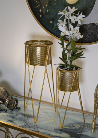 Suporturi Ghivece Aurii CreativDeco - Design Sofisticat pentru Interior [4]
