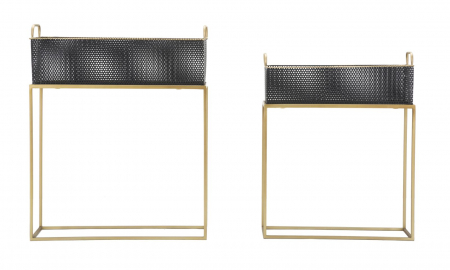 Suporturi Ghivece Glam Negru si Auriu CreativDeco - Decor Elegant pentru Plante [1]