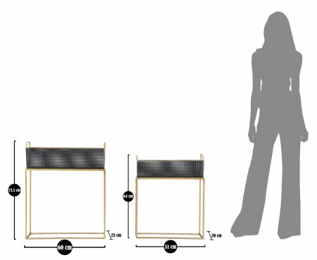 Suporturi Ghivece Glam Negru si Auriu CreativDeco - Decor Elegant pentru Plante [8]