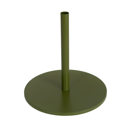 Obiecte decorative in Stil Contemporan - Set 2 suporturi decorative din metal verde măsliniu cu bază rotundă și tub vertical pe fundal alb