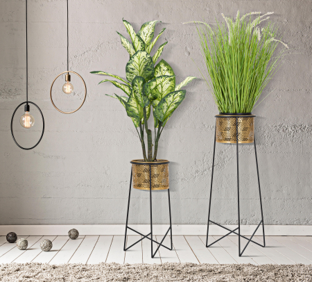 Set 2 Suporturi flori negru auriu Exy | creativdeco [1]