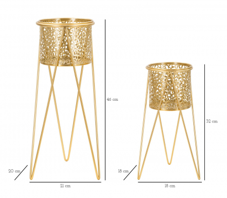 Set 2 suporturi flori Gold, metal auriu [1]
