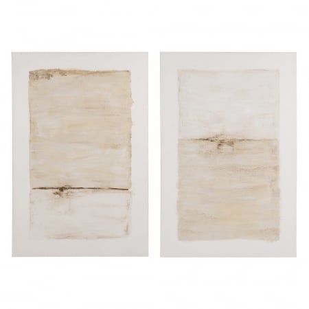 Decoratiuni perete - Set tablouri pictate manual abstract crem bej 80x120cm