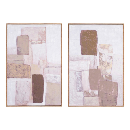 Decor tematic - Set 2 tablouri abstracte tonuri pudrate