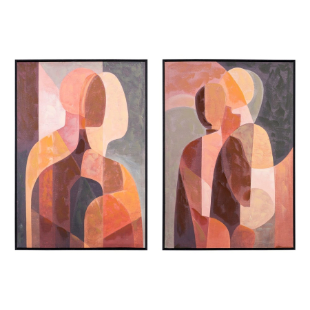 Decor tematic - Set 2 tablouri abstracte siluete calde