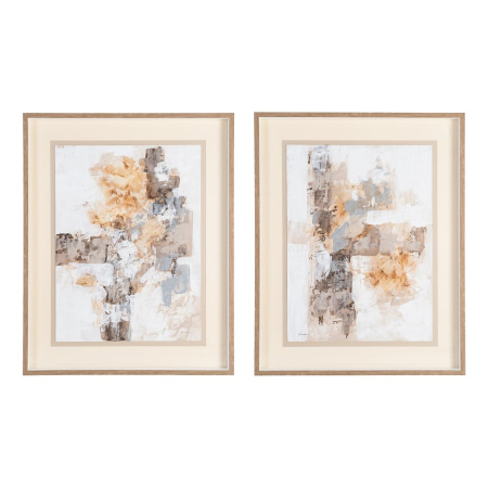 Tablouri - Set 2 tablouri abstracte din lemn și sticlă 80 x 100 cm