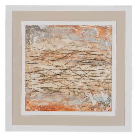 Set tablouri abstracte pictate portocaliu bej albastru 60x60 [1]