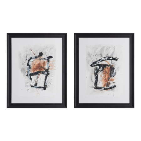 Decoratiuni perete - Set 2 tablouri abstracte pictate manual supradimensionate Atelier