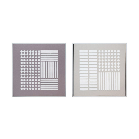 Decoratiuni perete - Pereche de tablouri cu relief geometric si accente din fetru