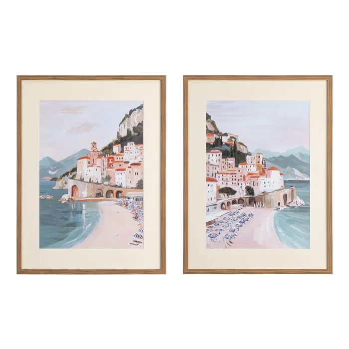 Decor tematic - Set 2 tablouri coastă mediteraneeană