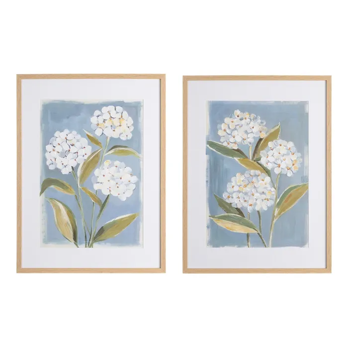 Decor tematic - Set 2 tablouri hortensii albe