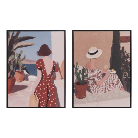 Decor tematic - Set 2 tablouri siluete feminine vacanță