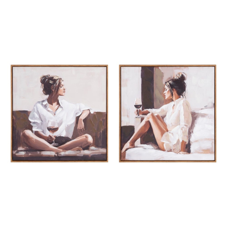 Decor tematic - Set 2 tablouri siluete relaxate cu vin