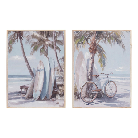 Decoratiuni perete - Set 2 tablouri surfuri și bicicletă