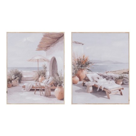 Decoratiuni perete - Set 2 tablouri terasă cu vedere la mare