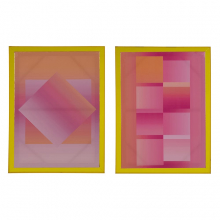 Tablouri - tablouri pop art moderne rame galbene roz fucsia