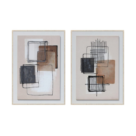 Decoratiuni perete - Pereche de tablouri abstracte geometrice cu linii