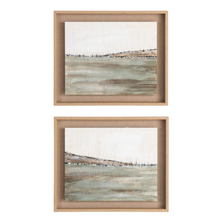 Decoratiuni perete - Set tablouri cu peisaj de coasta pictat manual