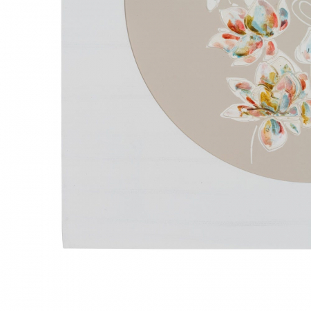 Set 2 tablouri pictate manual boho – chipuri feminine cu flori colorate pe fundal crem [8]