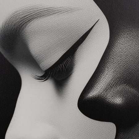 Galerie tablouri portrete feminine alb-negru MDF 40x60 [4]