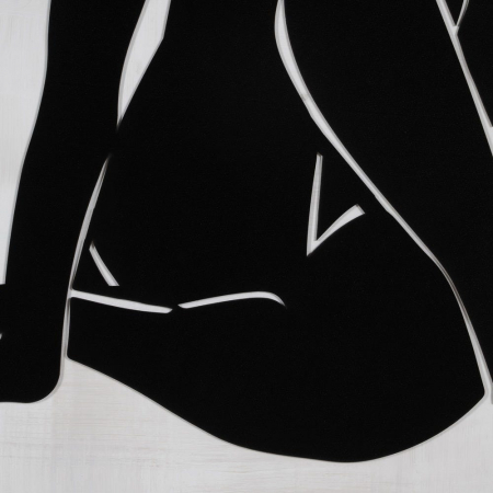 Set tablouri mari alb-negru siluete feminine argintiu 70x100 [6]