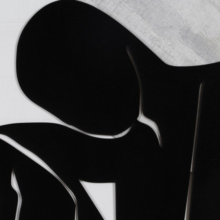 Set tablouri mari alb-negru siluete feminine argintiu 70x100 [3]