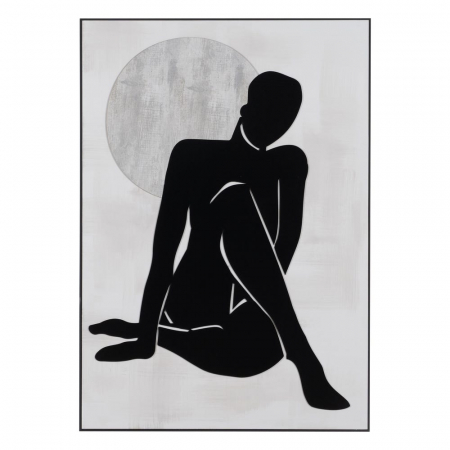 Set tablouri mari alb-negru siluete feminine argintiu 70x100 [2]